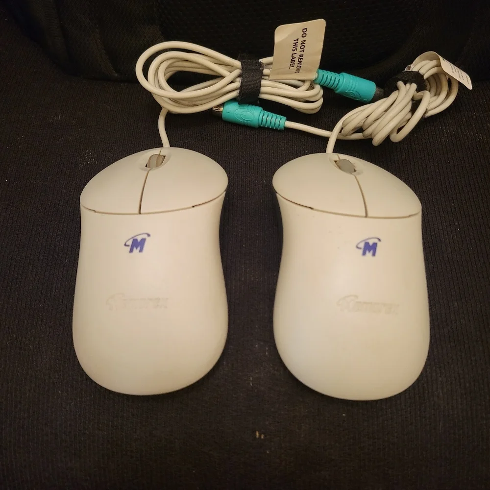 2x MEMOREX - MX42003 - Button Scroll Wheel Optical PS/2 Computer PC Mouse